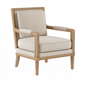 Fauteuil 75 x 85 x 95 cm en bois et tissu beige style classique
